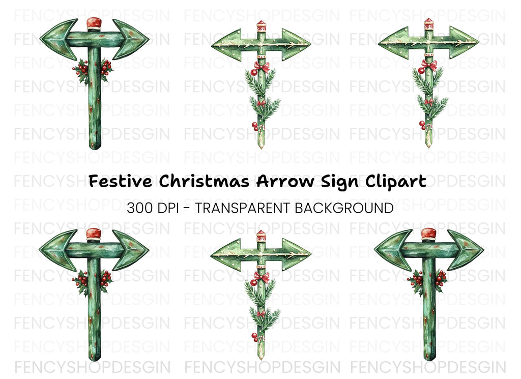 Christmas Arrow Sign Clipart Bundle