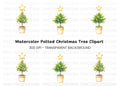 Potted Christmas Trees Clipart Bundle