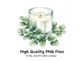 Eucalyptus Candle Clipart Bundle