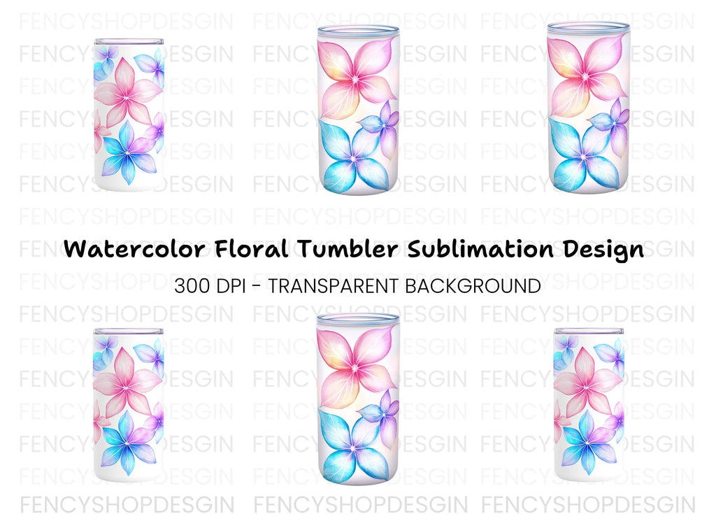 Floral Tumbler Clipart Bundle