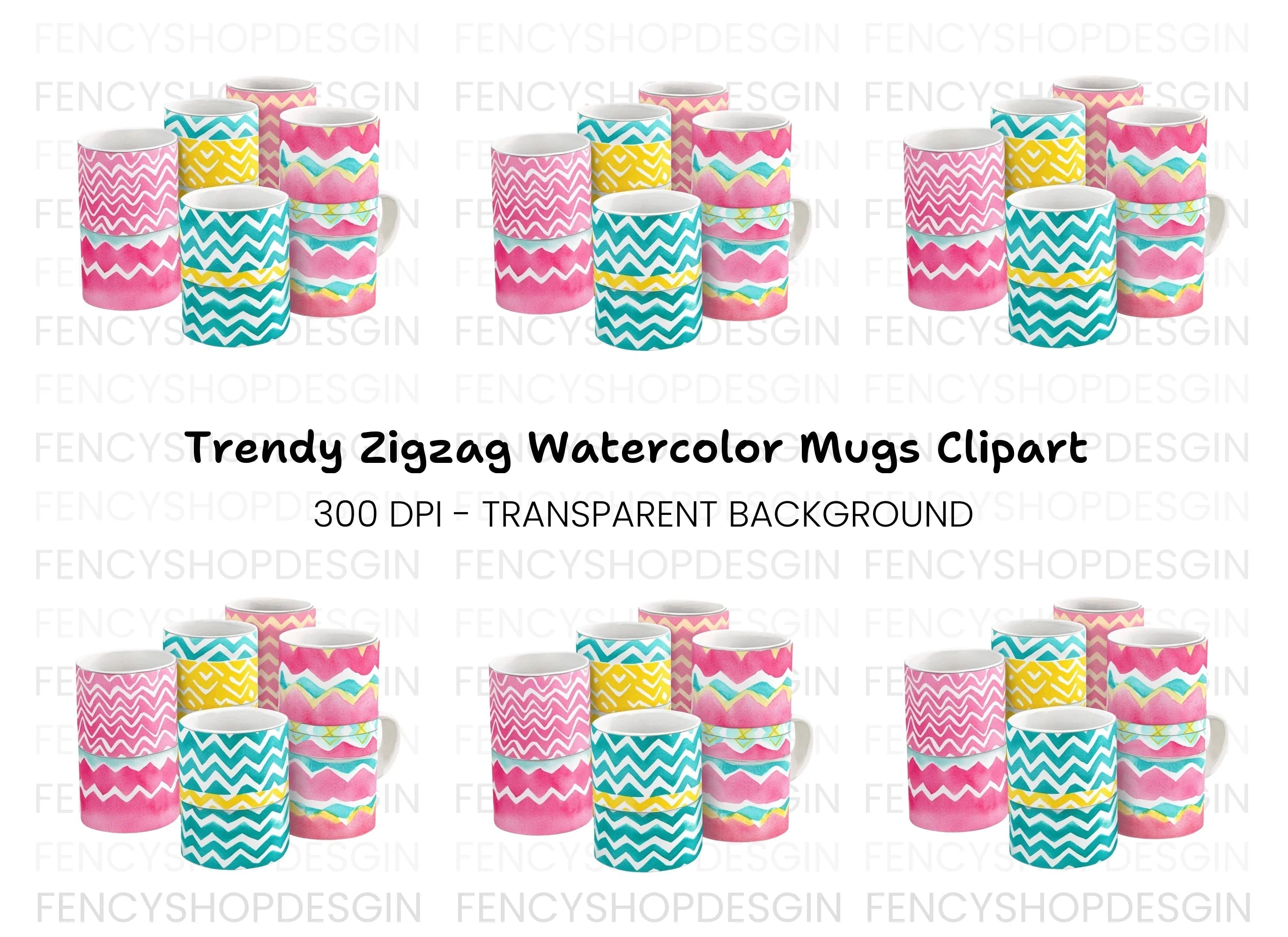 Zigzag Pattern Clipart Bundle