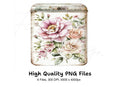Vintage Floral Tin Box Clipart Bundle