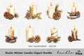 Rustic Winter Candle Clipart Bundle