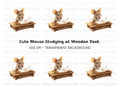 Little Mouse at Desk Clipart Bundle
