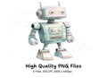 Vintage Style Robot Clipart Bundle