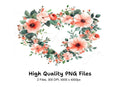 Floral Heart Clipart Bundle