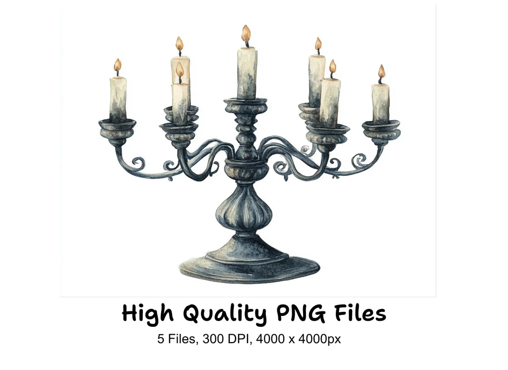 Vintage Candelabra Clipart Bundle