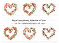 Floral Heart Wreath Clipart Bundle