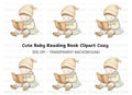 Cute Baby Reading Book Clipart Bundle
