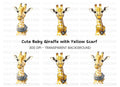 Cute Giraffe with Scarf Clipart Bundle