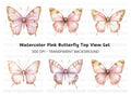 Elegant Pink and Gold Butterfly Clipart Bundle