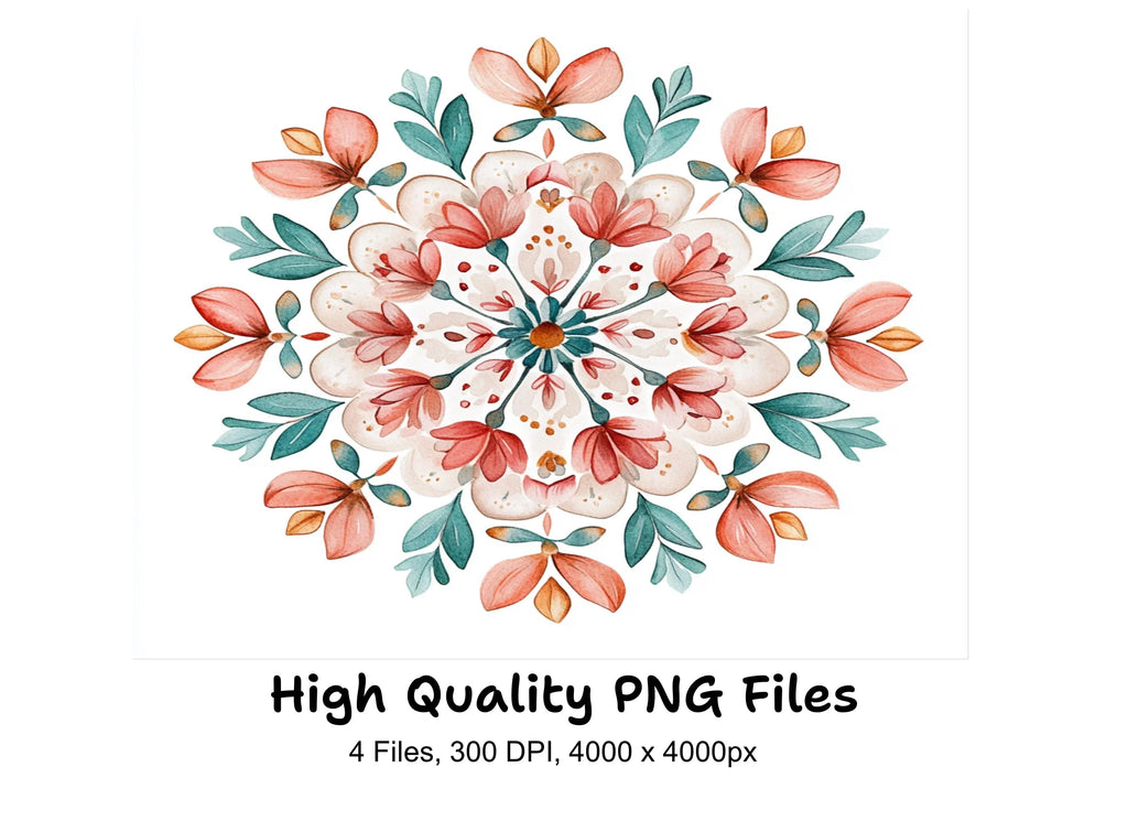 Elegant Floral Mandala Clipart Bundle