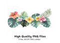 Tropical Flowers and Leaves Clipart Bundle