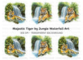 Majestic Tigers by Jungle Waterfall Clipart Bundle