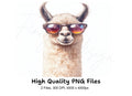 Stylish Llama Duo in Sunglasses Clipart Bundle