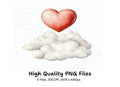 Heart on Cloud Clipart Bundle
