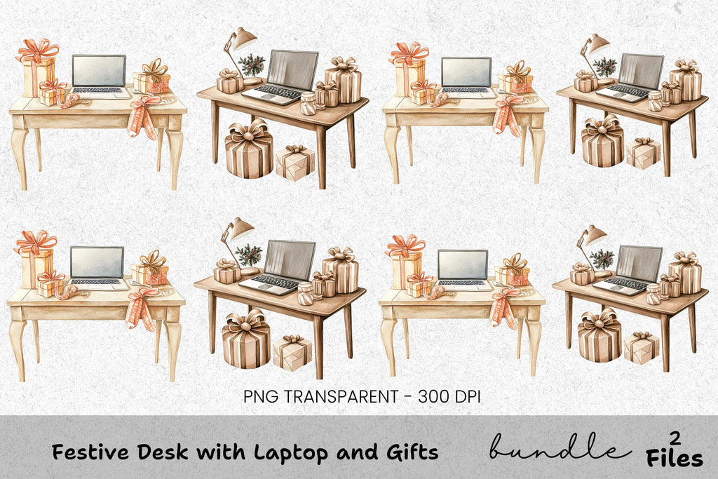 Christmas Desk Decor Clipart Bundle