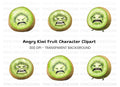 Furious Kiwi Fruit Character Clipart Bundle