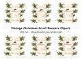 Christmas Scroll Banners Clipart Bundle