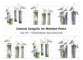 Seagulls on Pier Posts Clipart Bundle