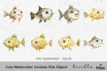 Cute Cartoon Fish Clipart Bundle