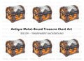 Rustic Wooden Treasure Chest Clipart Bundle