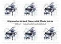 Musical Grand Piano with Notes Clipart Bundle