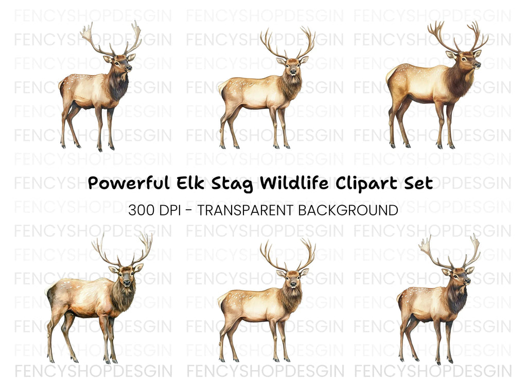 Majestic Elk Clipart Bundle