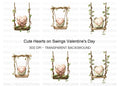Cute Heart Swings Clipart Bundle