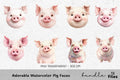 Adorable Pig Faces Clipart Bundle