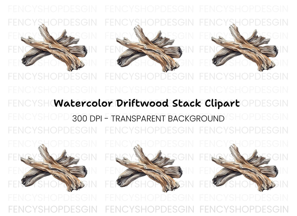 Rustic Driftwood Clipart Bundle