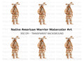 Native American Man Traditional Attire Clipart Bundle