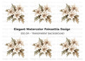 Winter White Poinsettia Clipart Bundle