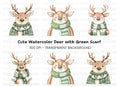 Cute Winter Reindeer Clipart Bundle