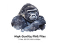 Gorilla Head Bust Clipart Bundle