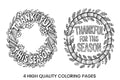 Thankful Season Wreath Coloring Books