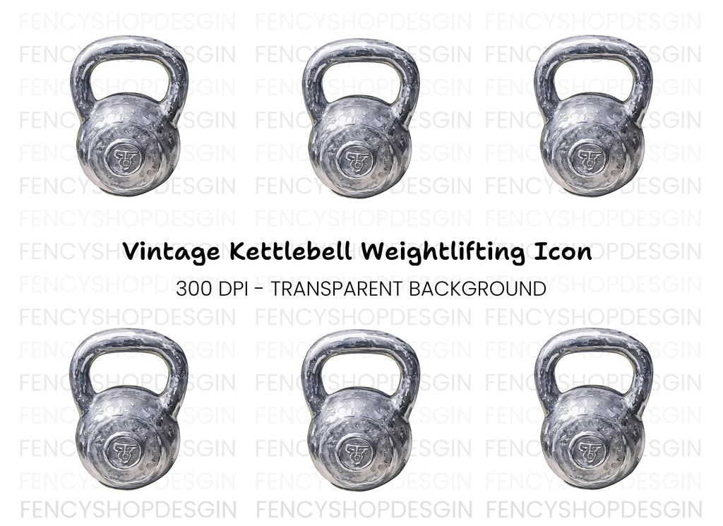 Single Kettlebell Illustration Clipart Bundle