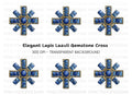 Byzantine Cross Blue Gemstones Clipart Bundle
