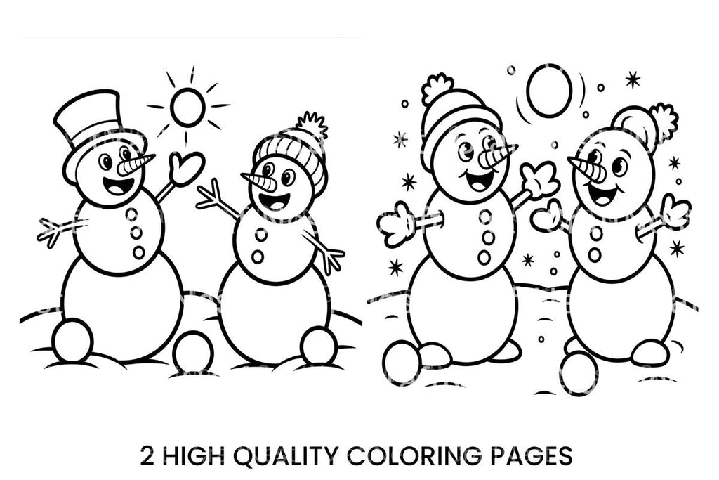 Happy Snowmen Winter Scene Coloring Books