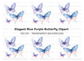 Blue and Purple Butterfly Clipart Bundle
