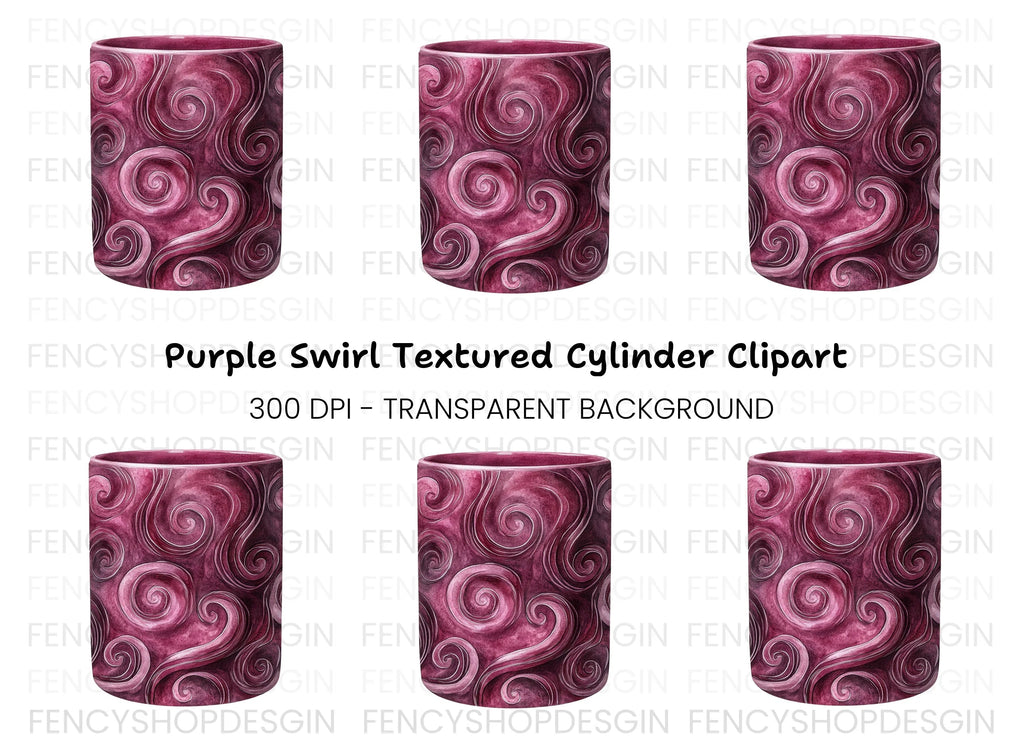 Swirls Pink Clipart Bundle