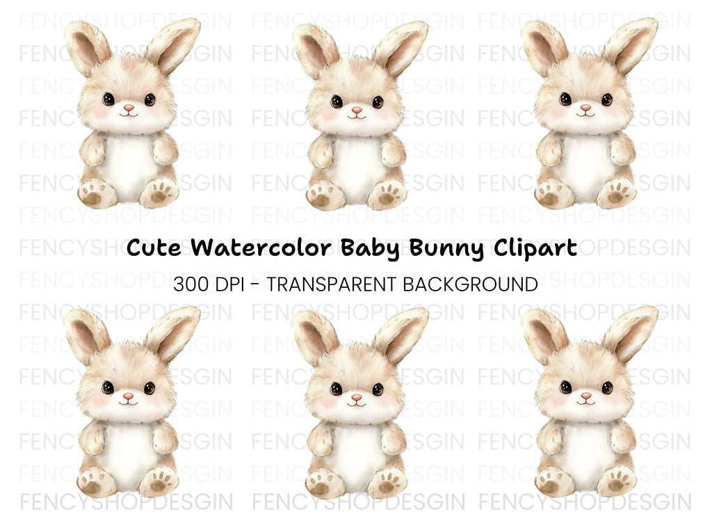 Adorable Fluffy Bunny Clipart Bundle