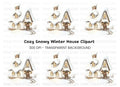 Cozy Winter Cottage Clipart Bundle