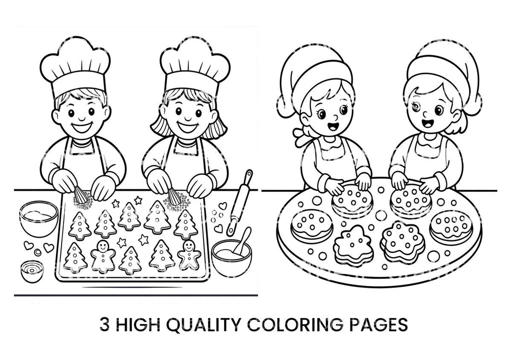 Kids Baking Cookies Coloring Books