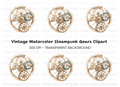 Interlocking Steampunk Gears Clipart Bundle