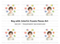 Boy with Puzzle Pieces Clipart Bundle