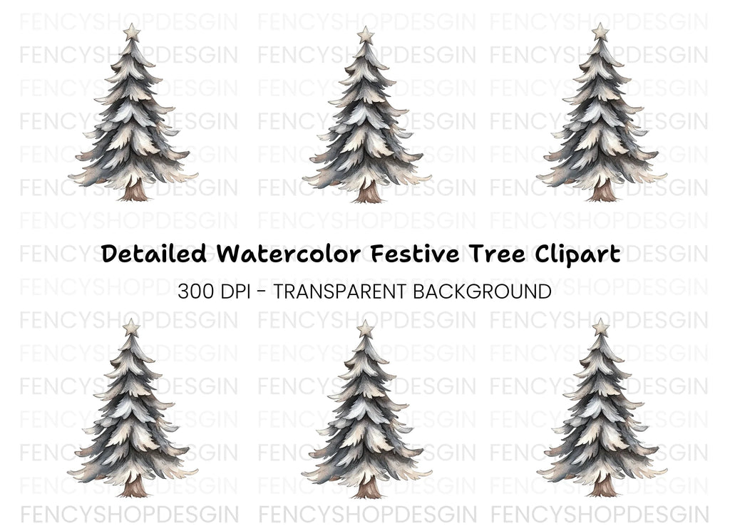 Detailed Pine Tree Clipart Bundle