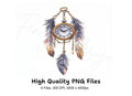Steampunk Dream Catcher Clock Necklace Clipart Bundle
