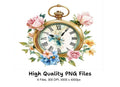 Vintage Pocket Watch Floral Clipart Bundle