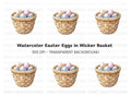 Easter Eggs in Basket Clipart Bundle